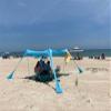 YINHA Waterproof Sunscreen Beach Umbrella,Family Tent SunshadeUPF50+, Ground Pegs and 4 Stability Poles, for Fishing, Backyard, Camping and OutdoorsBlue view 1