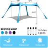 YINHA Waterproof Sunscreen Beach Umbrella,Family Tent SunshadeUPF50+, Ground Pegs and 4 Stability Poles, for Fishing, Backyard, Camping and OutdoorsBlue view 4