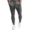 BUXKR Men's Slim Joggers Workout Pants for Gym Running and Bodybuilding Athletic Bottom Sweatpants with Deep Pockets,Dark Grey,M view 2