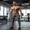 BUXKR Men's Slim Joggers Workout Pants for Gym Running and Bodybuilding Athletic Bottom Sweatpants with Deep Pockets,Dark Grey,M view 3