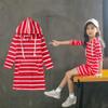 Digood Girls Floral Print Tutu Dress,Teen Kids Girls Long Sleeve Stripe Slim Pencil Skirt Hooded Princess Dress(Red,9-11 Years) view 4