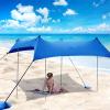 YINHA Lightweight but Heavy Duty Beach Canopy,Portable Tarp,Family Beach Sunshade Canopy UPF50 UV Protection Tent with 4 Aluminum Poles, 4 Sandbag Anchors (Size : 300 * 300cm) view 1