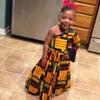 Digood Little Girls Dashiki African Dresses,Toddler Baby Kids Ethnic Style Sloping Shoulder Party Dress Clothes(Multicolor,4-5 Years) view 2