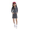 Digood Girls Floral Print Tutu Dress,Teen Kids Girls Long Sleeve Stripe Slim Pencil Skirt Hooded Princess Dress(Black,5-7 Years) view 1