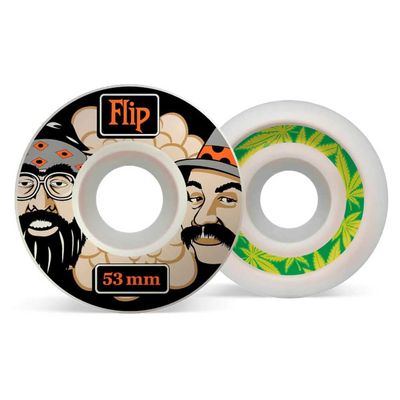 Flip Unisex_Adult Cutback Cheech & Chong 53mm 99a Wheels Pack, White (White), one Size