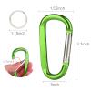 6PCS Carabiner Caribeaner Clip,3 Inch Large Aluminum D Ring Shape Carabeaner with 6PCS Keyring Keychain Hook view 2