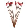 Hunting Archery Carbon Arrows 30 inch Wood Grain Shaft Feather Arrows with Removable Stainless Steel Tips Targeting Arrows for Compound Bow Recurve Bow Sport Bow (Spine 500,12pcs) view 2