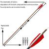 Hunting Archery Carbon Arrows 30 inch Wood Grain Shaft Feather Arrows with Removable Stainless Steel Tips Targeting Arrows for Compound Bow Recurve Bow Sport Bow (Spine 500,12pcs) view 4