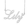 Aoloshow Stainless Steel Silver Lily Heart Name Necklace Charm Pendant Jewelry for Mom Best Friends view 1