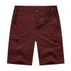 BASUDAM Men's Cargo Hiking Shorts Stretch Quick Dry Lightweight Work Shorts 6 Pockets for Camping Travel Wine Red 30 view 1