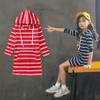 Digood Girls Formal Pageant Gown Dress,Teen Kids Girls Long Sleeve Stripe Slim Pencil Skirt Hooded Princess Dress(Navy,7-9 Years) view 3