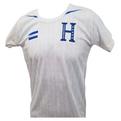 REAS Camisa Seleccion de Honduras para nios, La Camisa del pas que te vo nacer, Colores Azul y Blanco Con la H Bordada (Blanca - White, Talla 16)