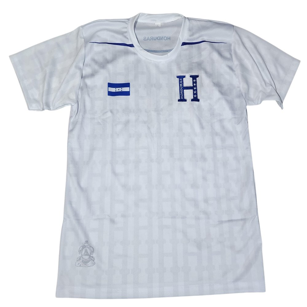 Camisa Seleccion de Honduras, La Camisa del pas que te vo nacer, Colores Azul y Blanco Con la H Bordada (Blanca - White, X- Large)