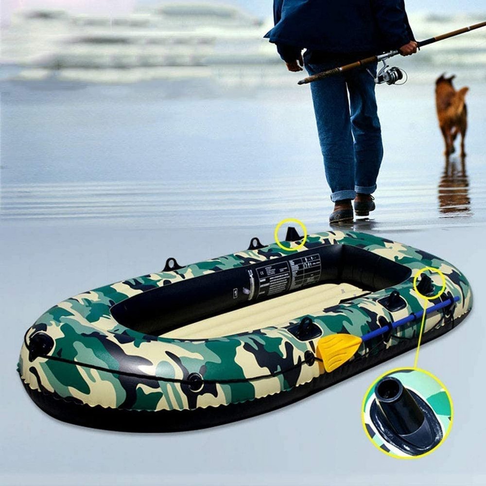 LCJD Portable Inflatable Kayak, Adults Inflatable Kayak Boat Set,for Water Sports Swimming Beach Pool Fishing Drifting,4person Boat