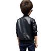JYCPFLIT Boys' Outerwear Jackets,Kids Faux Leather Jacket, children's motorcycle Faux leather zipper coat (Black, 12) view 2