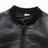 JYCPFLIT Boys' Outerwear Jackets,Kids Faux Leather Jacket, children's motorcycle Faux leather zipper coat (Black, 12) view 3