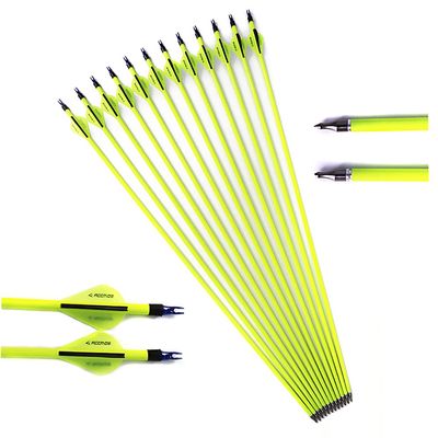 48pc ID 6.2mm .244" Custom Length 22-30 Inch Carbon Arrows Spine 500 Target Practice & Hunting Arrow Rotatable Nock for Recurve Bow Compound Bow Adult Youth Shooting