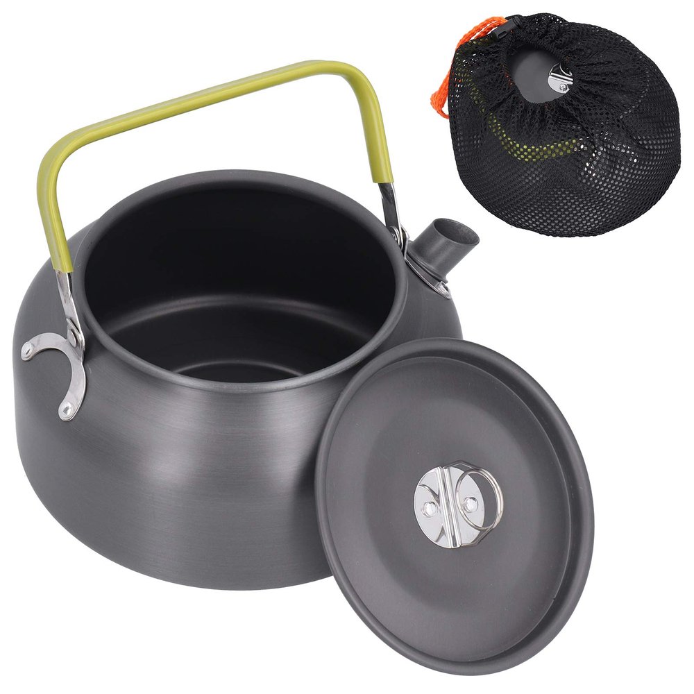 Tea Kettle Water Pot, 1.2L Camping Water Boilling Pot, Aluminium Alloy Water Teapot Coffee Kettle Fast Water Boiling Picnic Outdoor Wild Camping Essential Tool, Bbq Tools