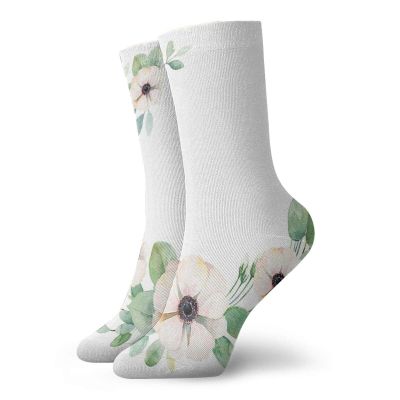 GULTMEE Fashion Compression Socks,Round Composition With Flourishing Fresh Bedding Plants And Stems,Performance Polyester Cushioned Athletic Crew Socks for Running,Athletic, -12 inch