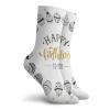 GULTMEE Funky Colorful Cushion Sport Socks,Happy Birthday To You Message With Circle Celebration Cake Design,Athletic Cushioned Running Performance Crew Socks For Men/Women, -12 inch view 2