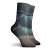 GULTMEE Fashion Compression Socks,Woman Stands Alone Gothic Tidal Wave By The Beach Print,Performance Polyester Cushioned Athletic Crew Socks for Running,Athletic, -12 inch view 2