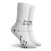 Birds On A Wire Funny Compression Socks Women and Men,Flock Of Waxwings And A Tree With Leafy Branches Monochrome Urban Scenery,Best for Circulation,Running,Athletic,Nurse,Travel,Black White -12 inch view 2