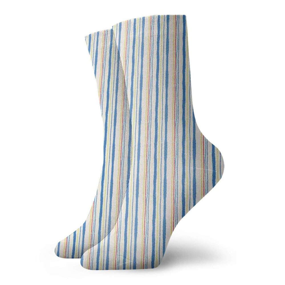 GULTMEE Funny Compression Socks Women and Men,Vertical Stripes And Lines Pattern With Torn Paper Effect Digital Illustration,Best for Circulation,Running,Athletic,Nurse,Travel, -12 inch