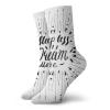 GULTMEE Quote Fashion Compression Socks,Sleep Less Dream More Lettering On,Performance Polyester Cushioned Athletic Crew Socks for Running,Athletic,Black White -12 inch view 1