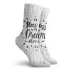 GULTMEE Quote Fashion Compression Socks,Sleep Less Dream More Lettering On,Performance Polyester Cushioned Athletic Crew Socks for Running,Athletic,Black White -12 inch view 2