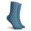 GULTMEE Navy And White Fashion Compression Socks,Circles With White Polka Dots Ancestral,Performance Polyester Cushioned Athletic Crew Socks for Running,Athletic,Dark Blue Teal White -12 inch view 2