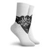 Romantic Funny Compression Socks Women and Men,Cartoon Heart With Wings My Angel Stylized Lettering Black And White Dirty Look,Best for Circulation,Running,Athletic,Nurse,Travel,Black White -12 inch view 2