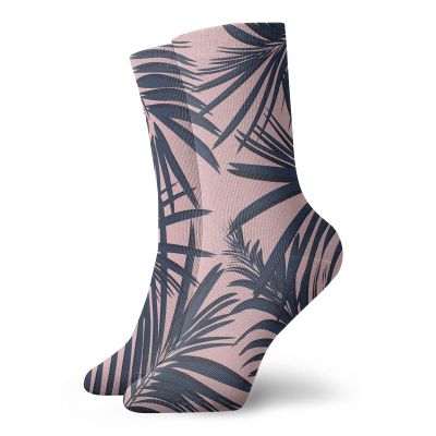 Funky Colorful Cushion Sport Socks,Summer Exotic Floral Tropical Palm Tree Leaf Banana Plant Hawaii,Athletic Cushioned Running Performance Crew Socks For Men/Women, -12 inch