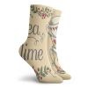 GULTMEE Fashion Compression Socks,Ornamental Coffee Tea Cups With Flowers Berries Swirl Leaf Ceramics,Performance Polyester Cushioned Athletic Crew Socks for Running,Athletic, -12 inch view 2
