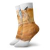 GULTMEE Funny Compression Socks Women and Men,Cute Fox Sleeping Deep Funny Creature Kids Nursery Watercolor Art Design,Best for Circulation,Running,Athletic,Nurse,Travel, -12 inch view 1