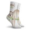GULTMEE Fashion Compression Socks,Young Animal Sleeping On Palm Branch Happy Dreams Wildlife Nature Watercolor,Performance Polyester Cushioned Athletic Crew Socks for Running,Athletic, -12 inch view 2