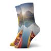 GULTMEE Fishing Funny Compression Socks Women and Men,Mountain Lake In National Park Slovakia Sailboats European Ecology Nature,Best for Circulation,Running,Athletic,Nurse,Travel,Multicolor -12 inch view 1