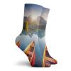 GULTMEE Fishing Funny Compression Socks Women and Men,Mountain Lake In National Park Slovakia Sailboats European Ecology Nature,Best for Circulation,Running,Athletic,Nurse,Travel,Multicolor -12 inch view 2