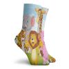 Nursery Funny Compression Socks Women and Men,Comic African Savannah Animals Playful Friendly Safari Jungle Happy Wildlife Nature,Best for Circulation,Running,Athletic,Nurse,Travel,Multicolor -12 inch view 2