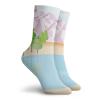 GULTMEE Fashion Compression Socks,Polygonal Mountains Trees Pond Pastel Colors,Performance Polyester Cushioned Athletic Crew Socks for Running,Athletic, -12 inch view 2