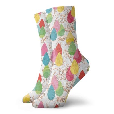 GULTMEE Funny Compression Socks Women and Men,Color Droplets With Cherry Branches Leaves Curved Lines Autumn Background Design,Best for Circulation,Running,Athletic,Nurse,Travel, -12 inch