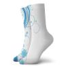 Snowflake Fashion Compression Socks,Swirls And Curves With Snow And Heart Shapes Abstract Winter,Performance Polyester Cushioned Athletic Crew Socks for Running,Athletic,Blue Pale Blue White -12 inch view 1