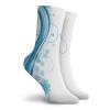 Snowflake Fashion Compression Socks,Swirls And Curves With Snow And Heart Shapes Abstract Winter,Performance Polyester Cushioned Athletic Crew Socks for Running,Athletic,Blue Pale Blue White -12 inch view 2