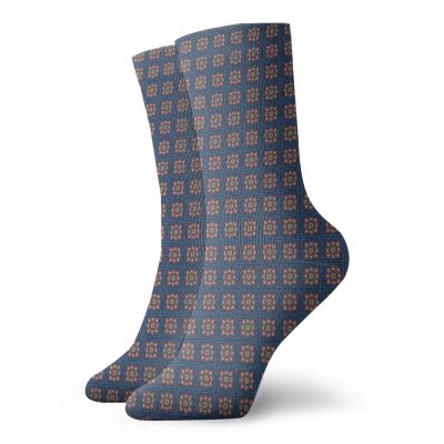 GULTMEE Funny Compression Socks Women and Men,Repeating Dark Tones Traditional Oriental Flowers In Squares,Best for Circulation,Running,Athletic,Nurse,Travel, -12 inch