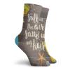 GULTMEE Fashion Compression Socks,Salt In The Air Sand In My Hair Letter Calligraphy Art With Flip Flops Figure,Performance Polyester Cushioned Athletic Crew Socks for Running,Athletic, -12 inch view 2
