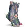 GULTMEE Funky Colorful Cushion Sport Socks,Japanese Leaf Composition With Exotic Birds Owl Motif Fantastic Avian Animals,Athletic Cushioned Running Performance Crew Socks For Men/Women, -12 inch view 2