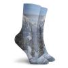 Farmhouse Fashion Compression Socks,Epic Winter Landscape With Snowy Pine Trees In Switzerland Woods Print,Performance Polyester Cushioned Athletic Crew Socks for Running,Athletic,White Green -12 inch view 2