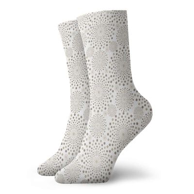 GULTMEE Funky Colorful Cushion Sport Socks,Geometric Composition With Circles Of Different Sizes And Flower Arrangement,Athletic Cushioned Running Performance Crew Socks For Men/Women, -12 inch