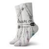 GULTMEE Fashion Compression Socks,Boho Style Arrows Triangle Shape Dream Hand Writing Feathers,Performance Polyester Cushioned Athletic Crew Socks for Running,Athletic, -12 inch view 1