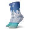Fashion Compression Socks,Paradise Beach Tropical Hawaiian Exotic Sky Color With Clouds Scenery,Performance Polyester Cushioned Athletic Crew Socks for Running,Athletic, -12 inch view 1