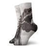 GULTMEE Funky Colorful Cushion Sport Socks,Tyrannosaurus Rex Remains Photo Tilt Shot With Dramatic Cloudy Sky,Athletic Cushioned Running Performance Crew Socks For Men/Women, -12 inch view 1